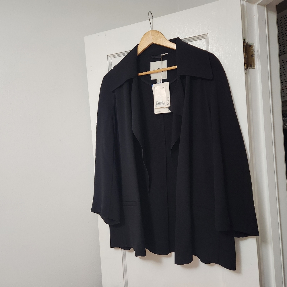 NWT COS Fluid Crepe Blazer Jacket Black size medium